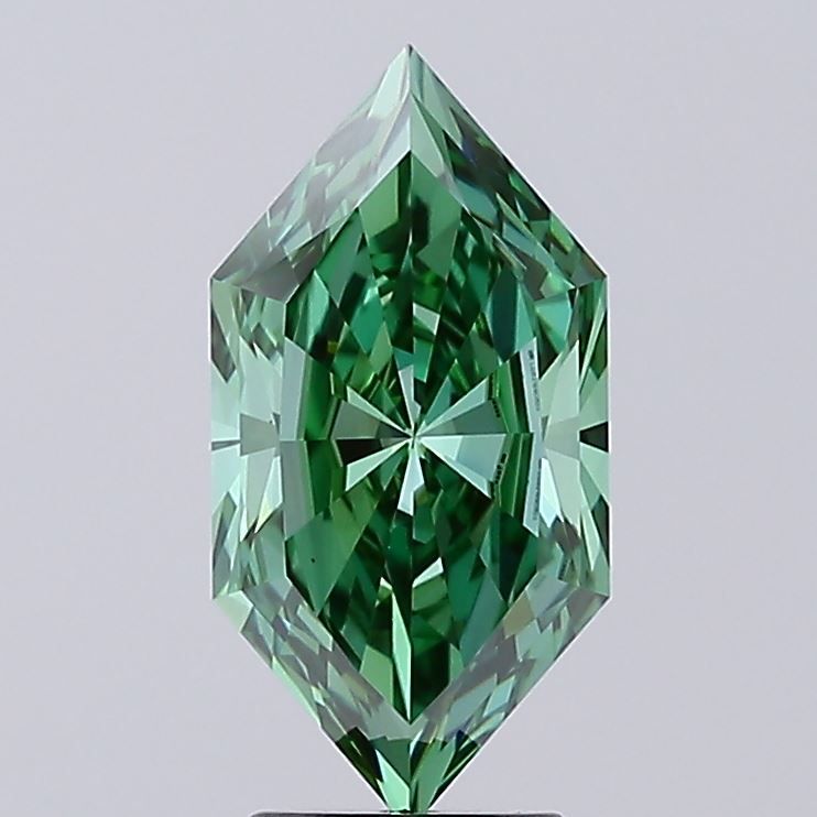 Hexagonal Fancy Vivid Green Lab-grown Diamond 3.32ct VS1 loose diamond