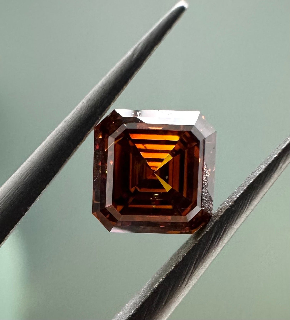 Square Emerald Fancy Deep Brown Orange Natural Diamond 1ct SI2 loose diamond