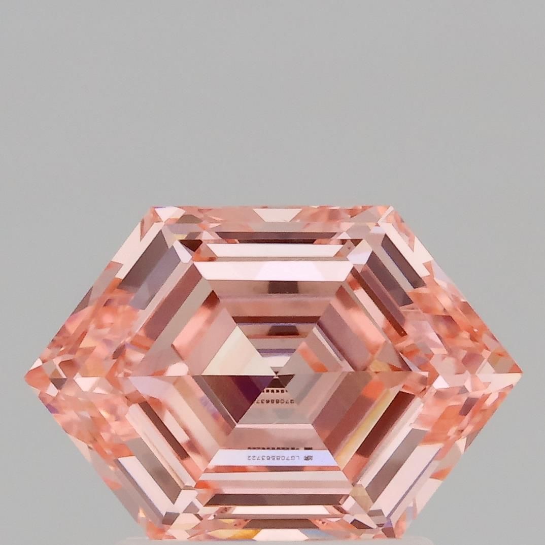 Hexagonal Fancy Vivid Pink Lab-grown Diamond 1.45ct VS1 loose diamond