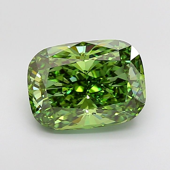 Cushion Fancy Vivid Green Lab-grown Diamond 4.18ct VS2 loose diamond