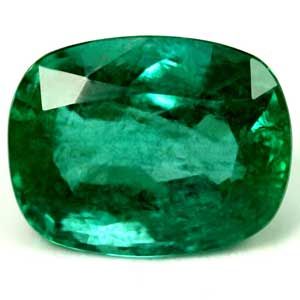Cushion Green Emerald 2.96ct loose gemstone