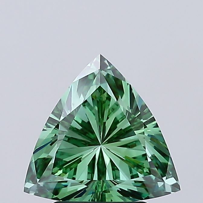 Triangular Fancy Vivid Green Lab-grown Diamond 2.05ct VS1 loose diamond