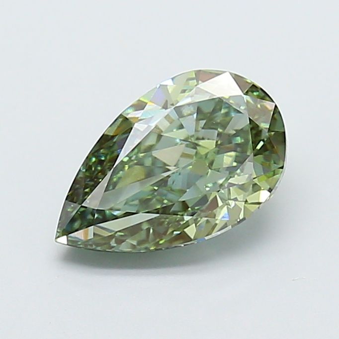 Pear Fancy Vivid Green Lab-grown Diamond 2.71ct VS1 loose diamond