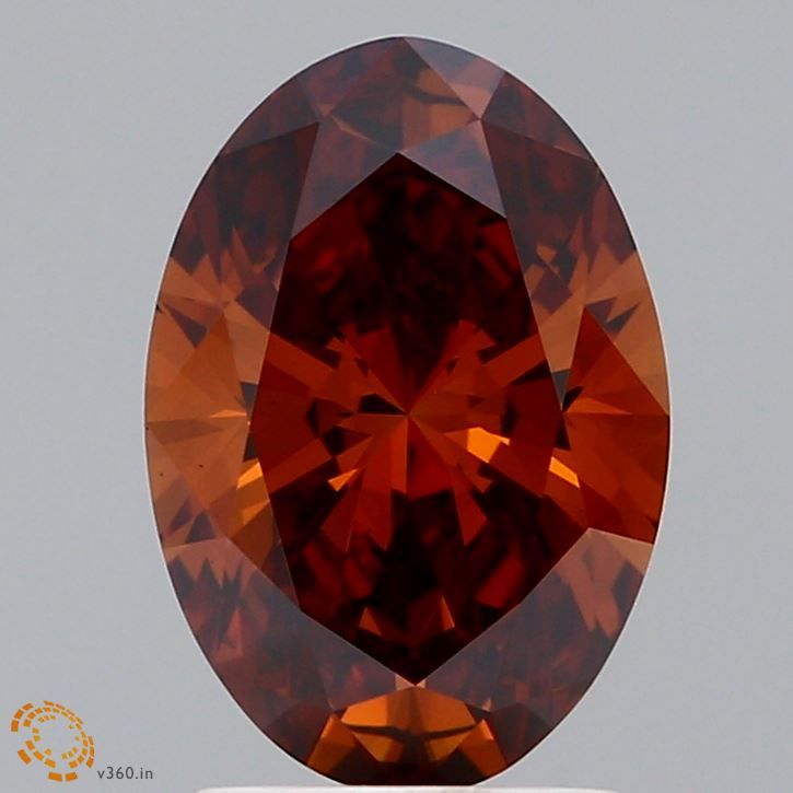 Oval Fancy Brownish Orange Lab-grown Diamond 2.15ct VS1 loose diamond