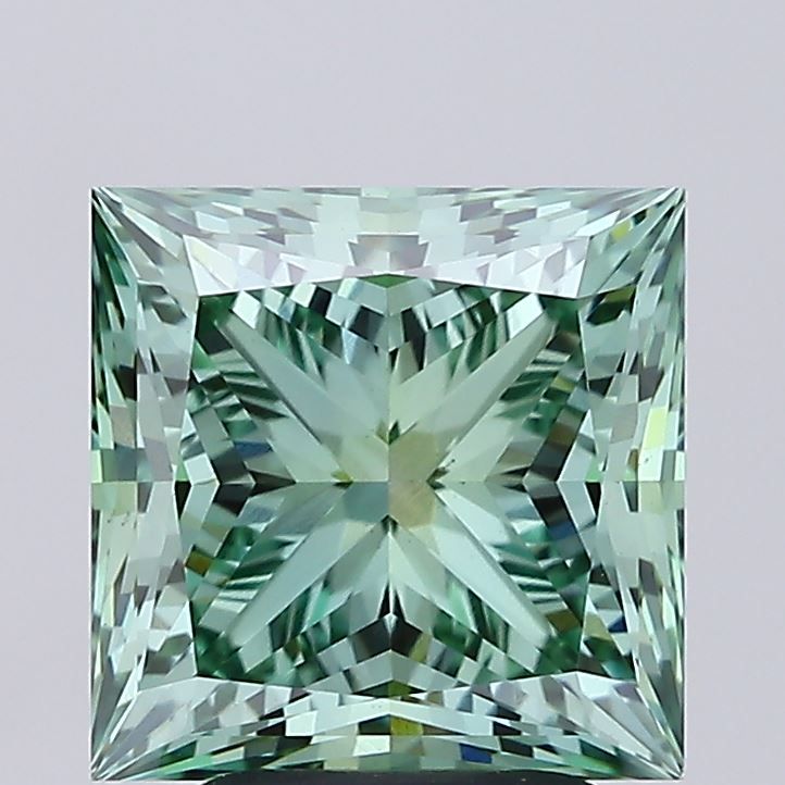 Princess Fancy Vivid Green Lab-grown Diamond 4.04ct VS1 loose diamond