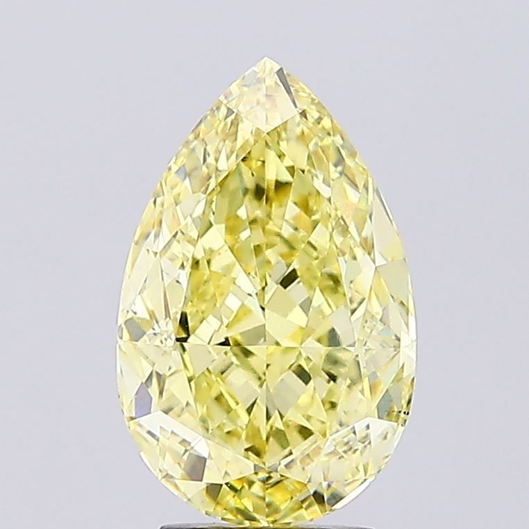 Pear Fancy Intense Yellow Lab-grown Diamond 4.41ct VS2 loose diamond