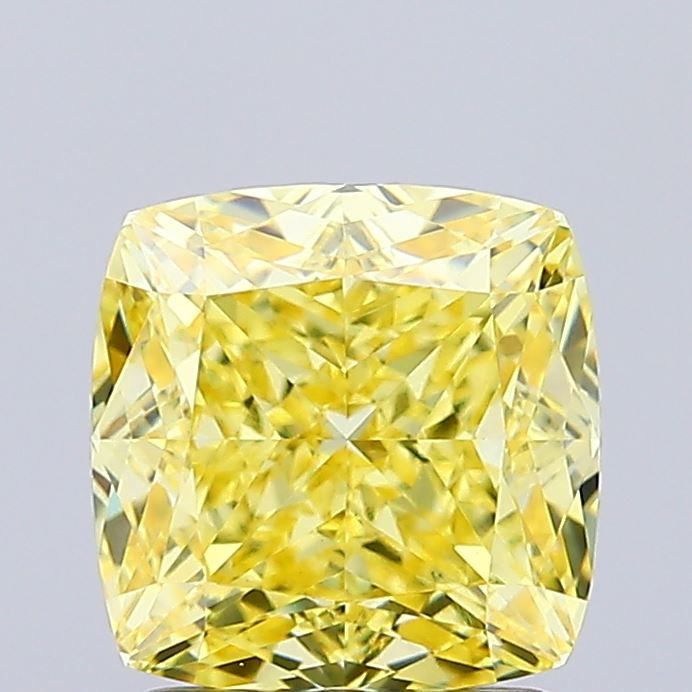 Cushion Fancy Intense Yellow Lab-grown Diamond 1.89ct VS1 loose diamond