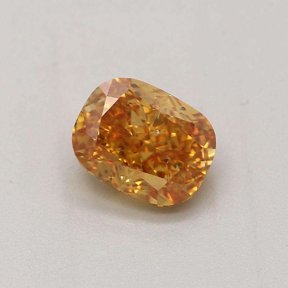 Cushion Fancy Vivid Yellow Orange Natural Diamond 0.46ct SI2 loose diamond