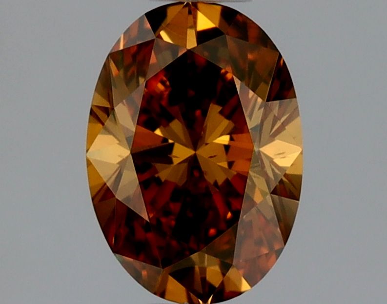 Oval Fancy Deep Brownish Yellowish Orange Natural Diamond 0.52ct SI1 loose diamond