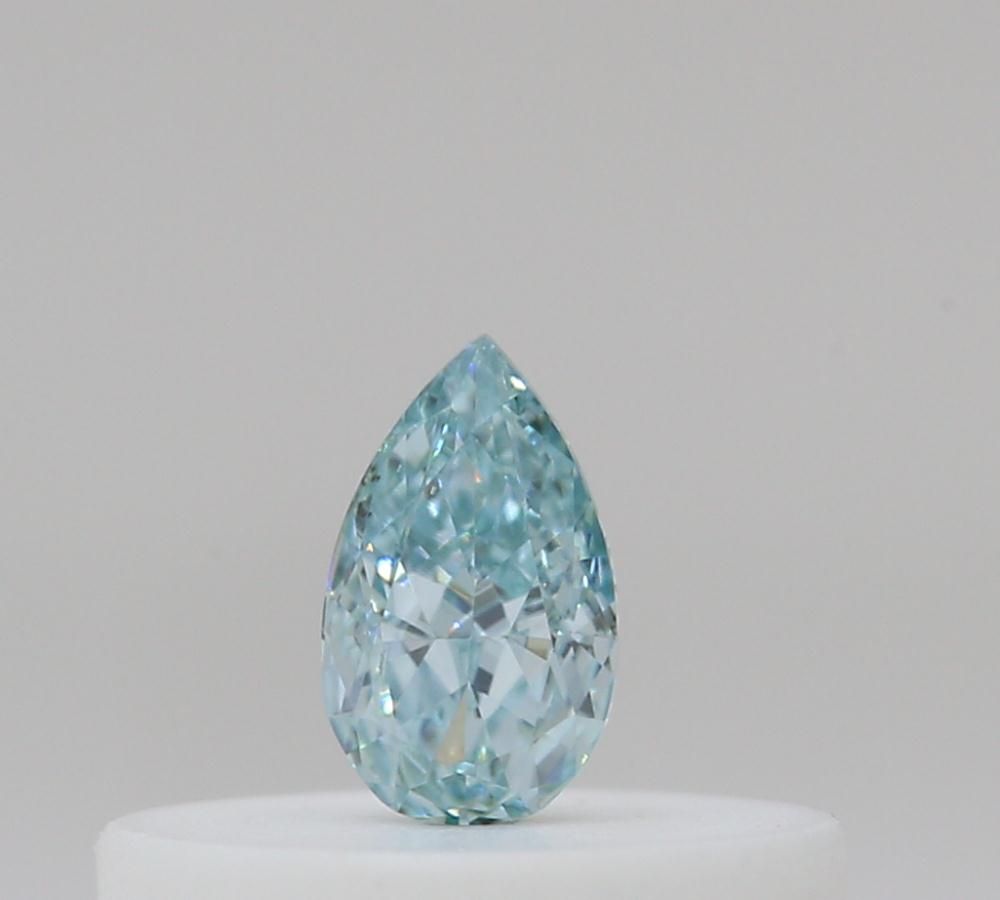 Pear Fancy Intense Blue Green Natural Diamond 0.11ct loose diamond