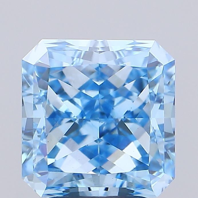 Square Radiant Fancy Vivid Blue Lab-grown Diamond 3.59ct VS2 loose diamond