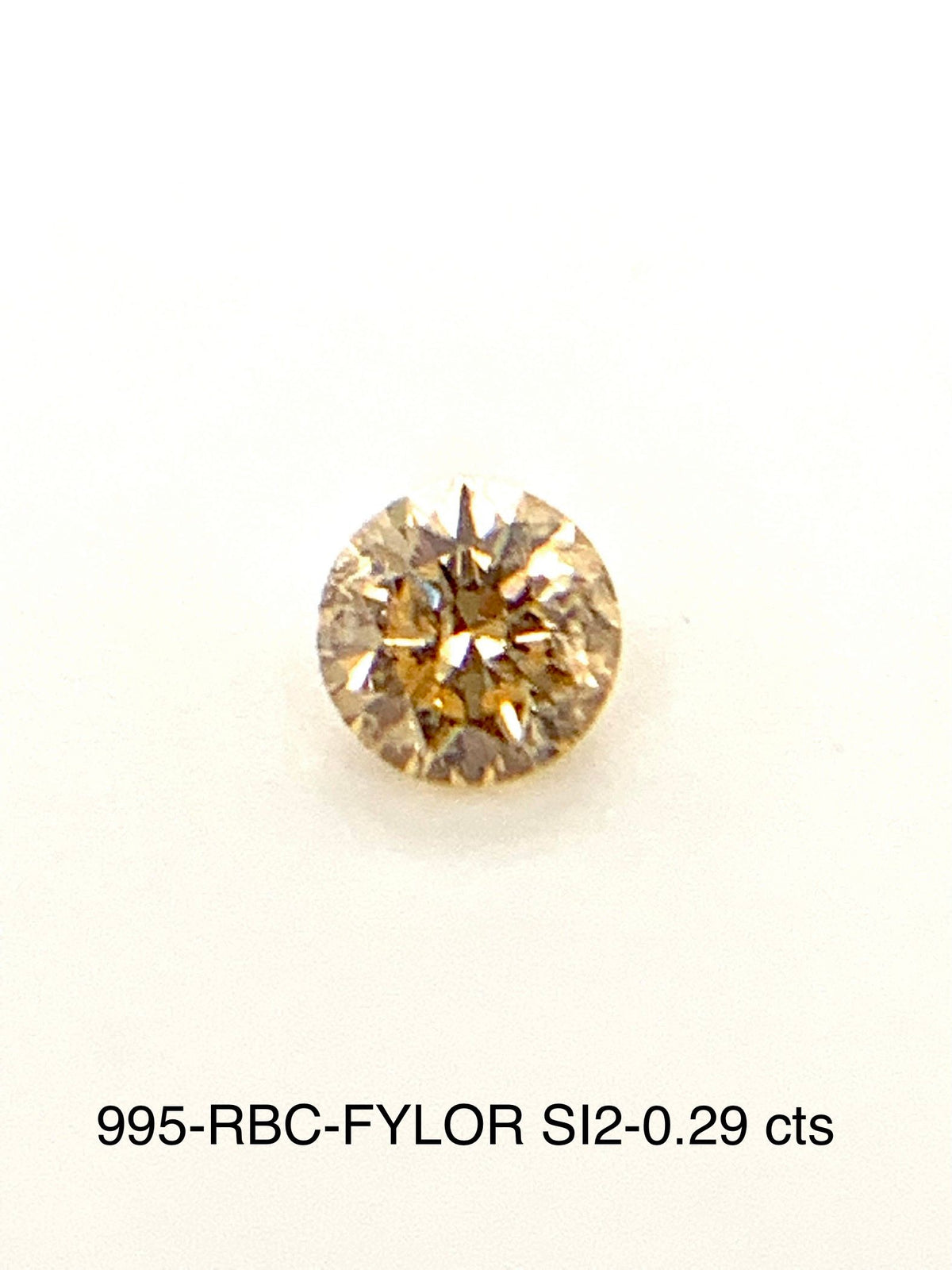 Round Fancy Yellow Orange Natural Diamond 0.29ct loose diamond