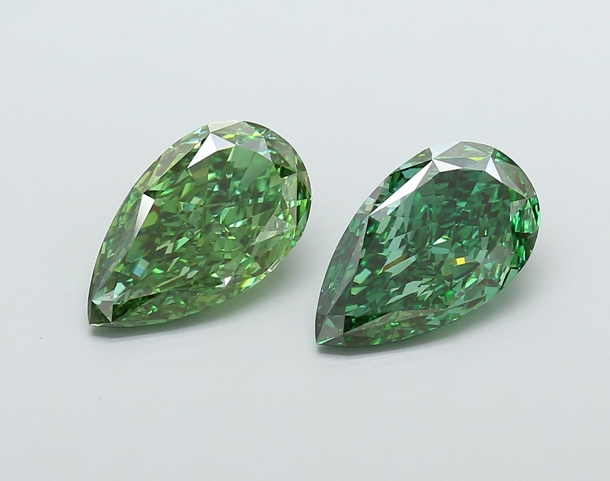 Pear Fancy Vivid Green Lab-grown Diamond 5.02ct VS1 loose diamond