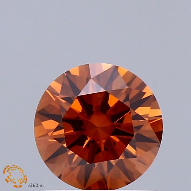 Round Fancy Vivid Orange Lab-grown Diamond 0.95ct VS2 loose diamond