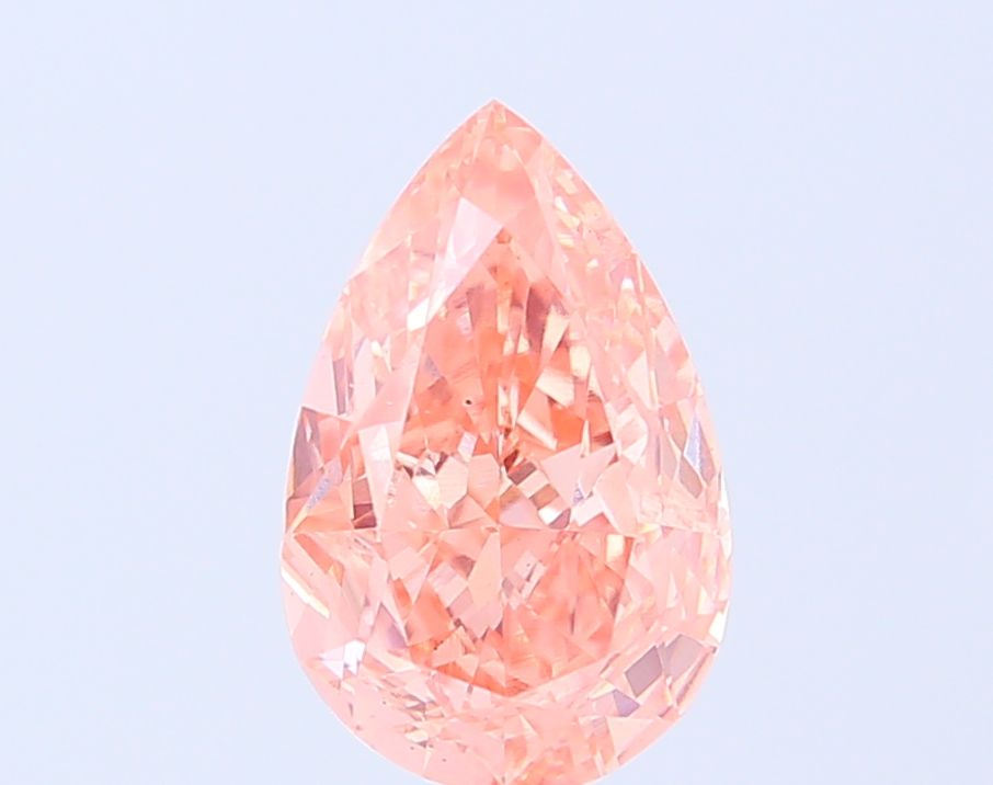 Pear Fancy Vivid Brownish Orange Lab-grown Diamond 3ct VS1 loose diamond