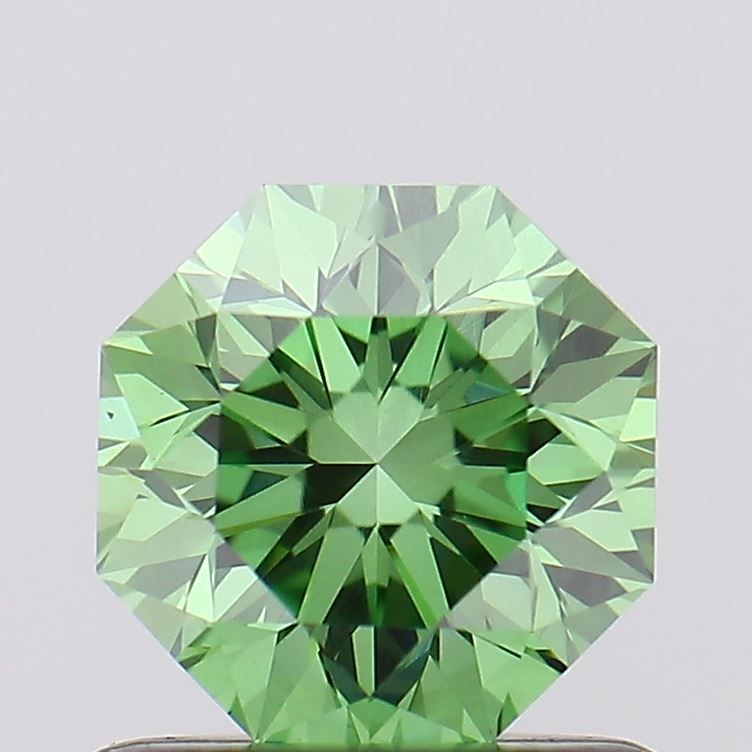Octagonal Fancy Vivid Green Lab-grown Diamond 0.78ct VS1 loose diamond
