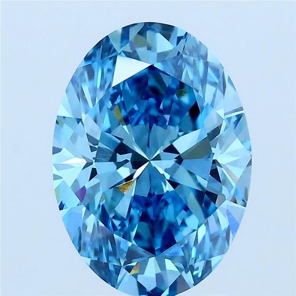 Oval Fancy Vivid Blue Lab-grown Diamond 2ct VVS2 loose diamond