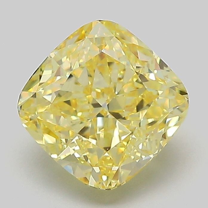 Cushion Fancy Vivid Yellow Lab-grown Diamond 2.06ct VS1 loose diamond