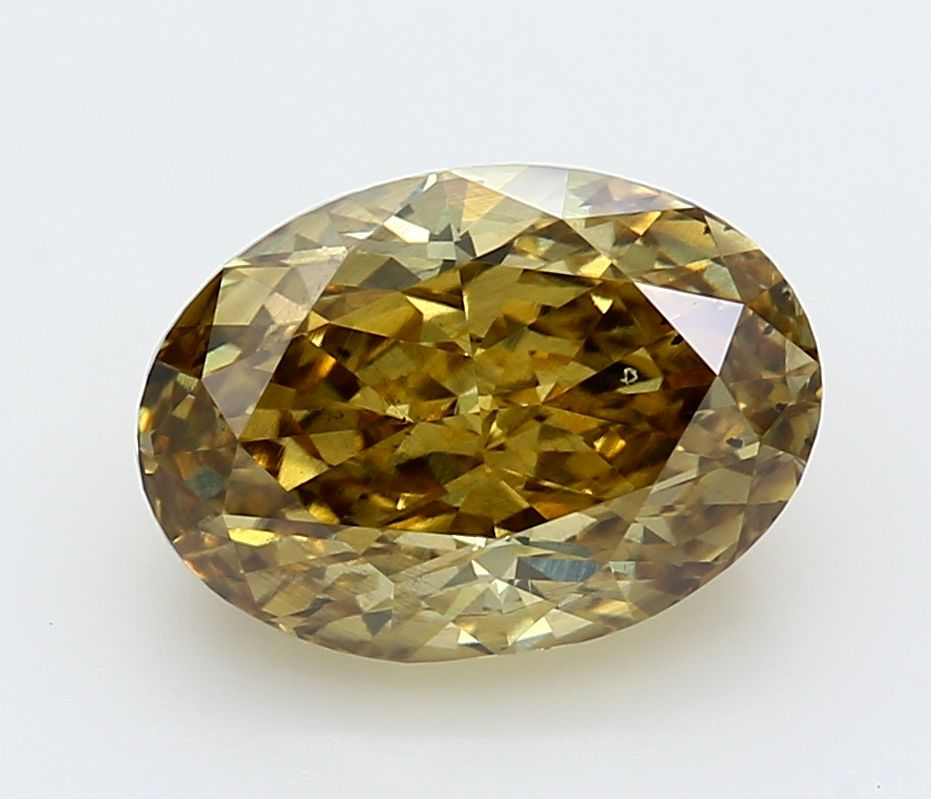 Oval Fancy Intense Gray Yellow Lab-grown Diamond 4.78ct SI1 loose diamond