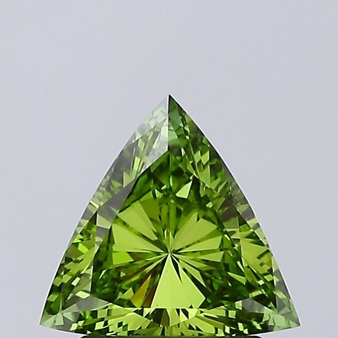 Triangular Fancy Vivid Green Lab-grown Diamond 1ct VVS2 loose diamond
