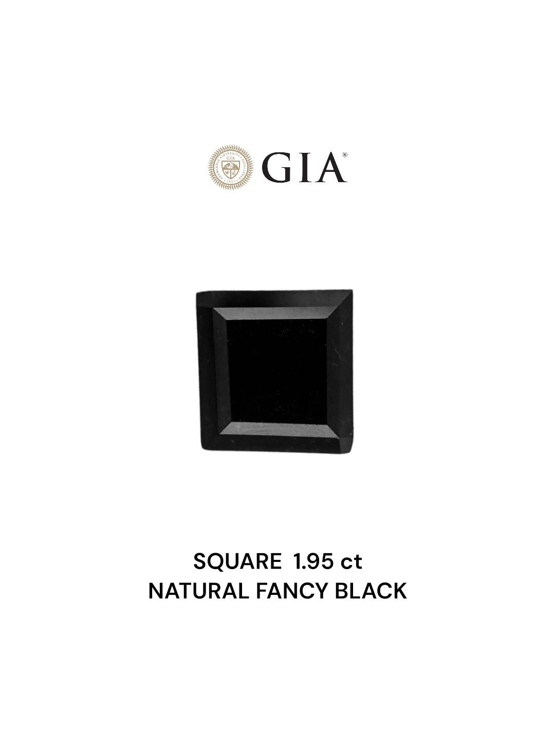 Square Fancy Black Natural Diamond 1.95ct VVS2 loose diamond
