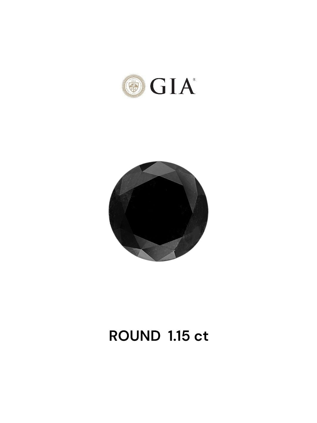 Round Fancy Black Natural Diamond 1.15ct VVS2 loose diamond