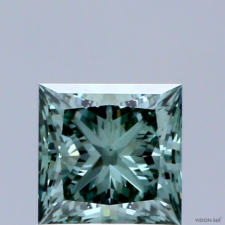Princess Fancy Vivid Green Lab-grown Diamond 1.05ct VS1 loose diamond