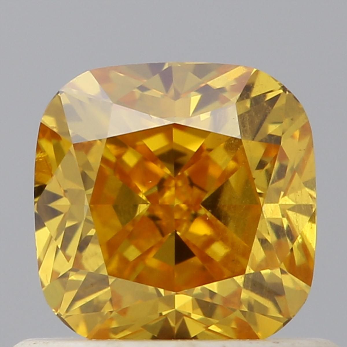 Cushion Fancy Vivid Yellow Orange Natural Diamond 0.71ct SI2 loose diamond