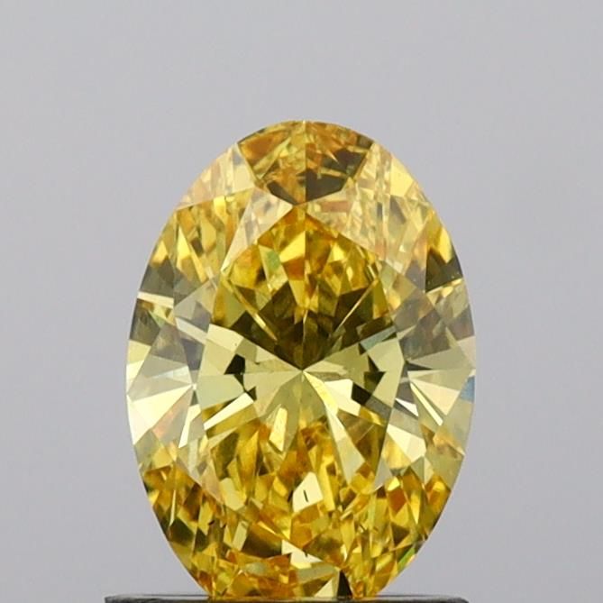 Oval Fancy Vivid Yellow Lab-grown Diamond 1.04ct VS2 loose diamond