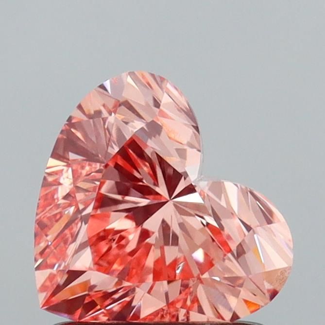 Heart Fancy Intense Pinkish Orange Lab-grown Diamond 1.01ct SI1 loose diamond
