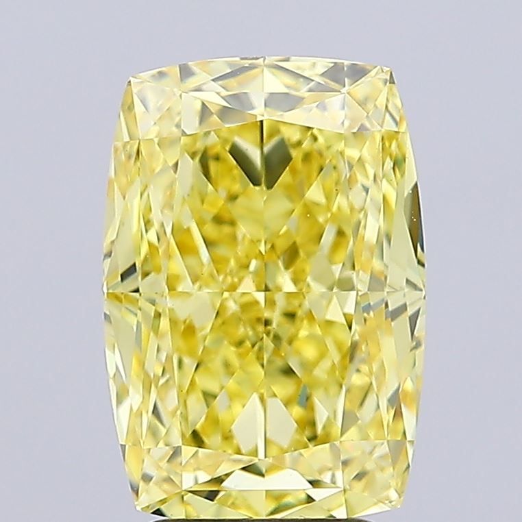 Cushion Fancy Vivid Yellow Lab-grown Diamond 4.56ct VVS2 loose diamond