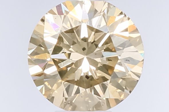 Round Fancy Light Yellow Brown Natural Diamond 0.42ct loose diamond