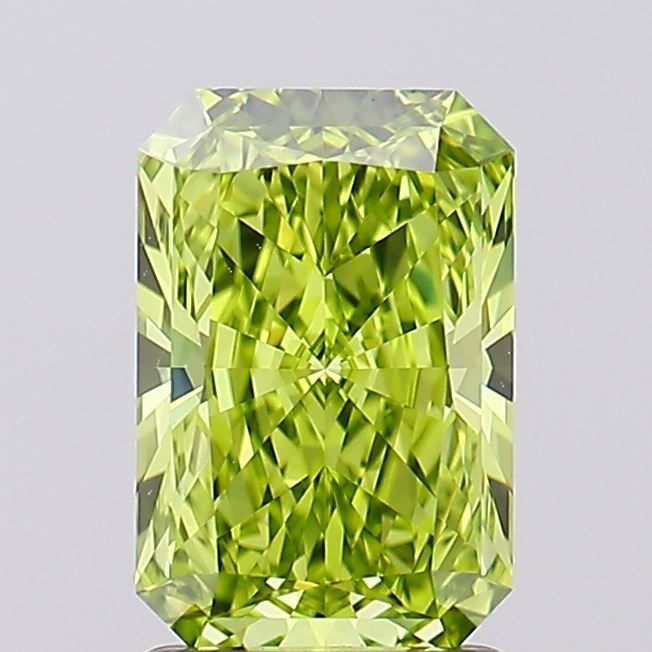 Radiant Fancy Vivid Green Lab-grown Diamond 1.8ct IF loose diamond