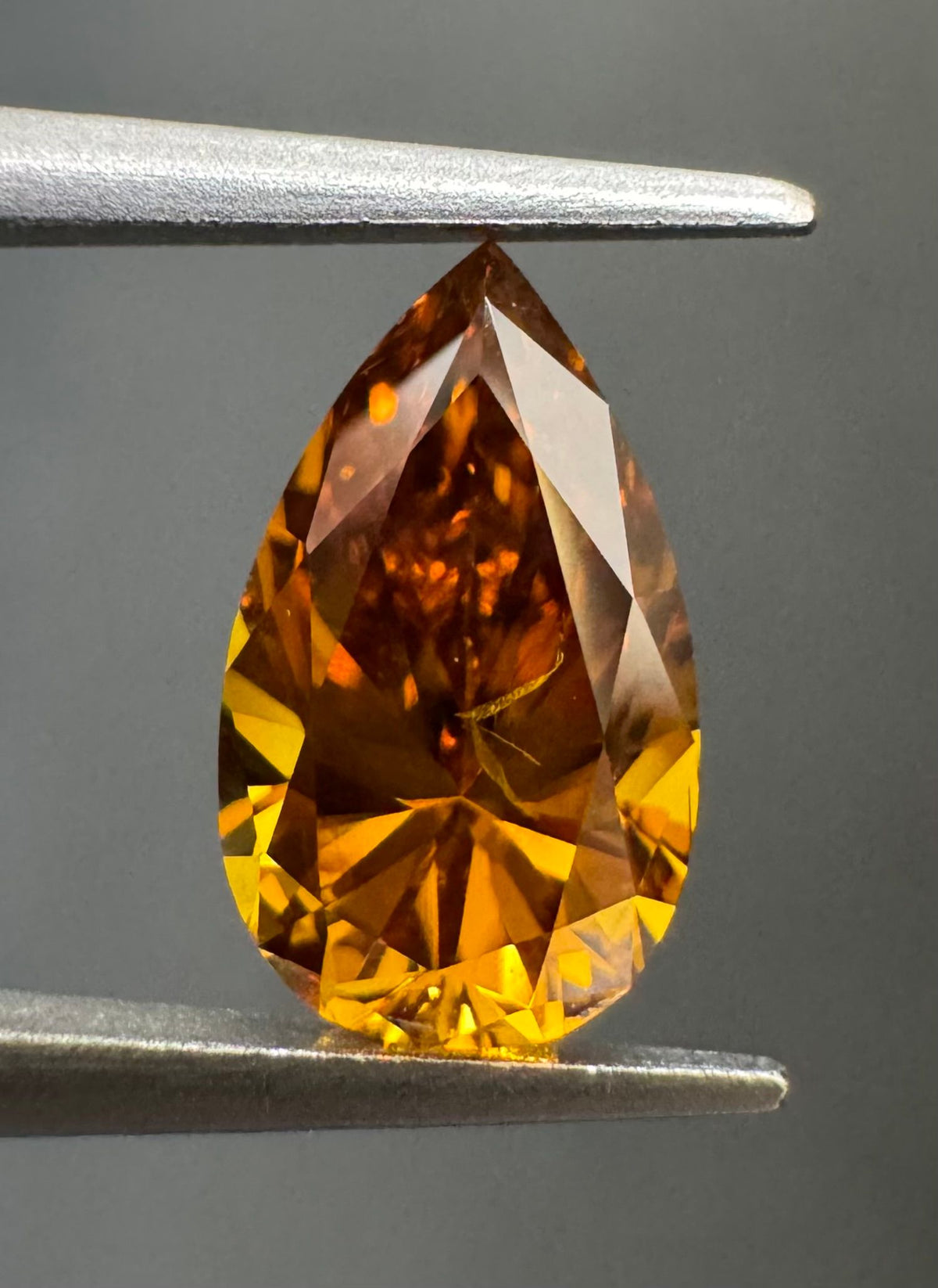 Pear Fancy Deep Brown Orange Natural Diamond 0.97ct I1 loose diamond