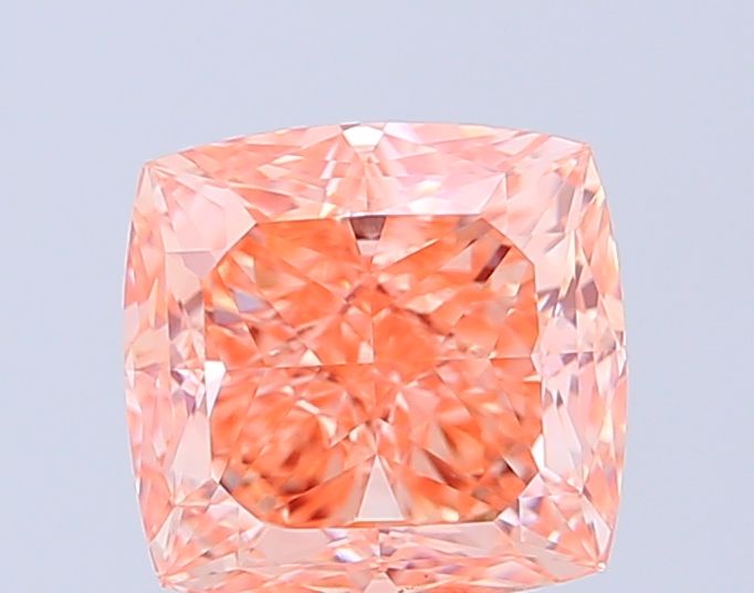Cushion Fancy Intense Pink Orange Lab-grown Diamond 3.03ct VVS2 loose diamond