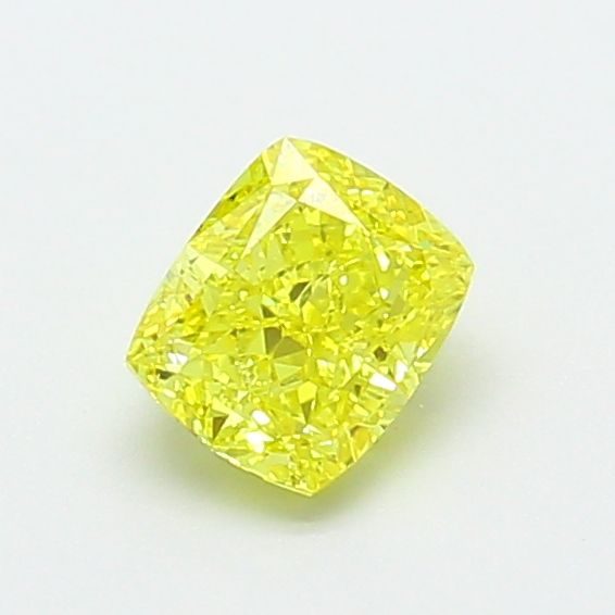Cushion Fancy Vivid Yellow Lab-grown Diamond 0.8ct VS1 loose diamond