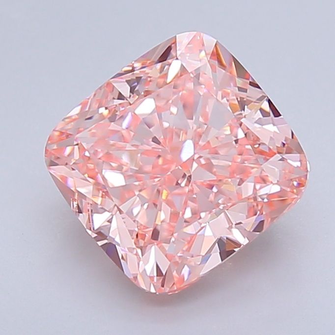 Cushion Fancy Vivid Pink Lab-grown Diamond 3.78ct VVS2 loose diamond