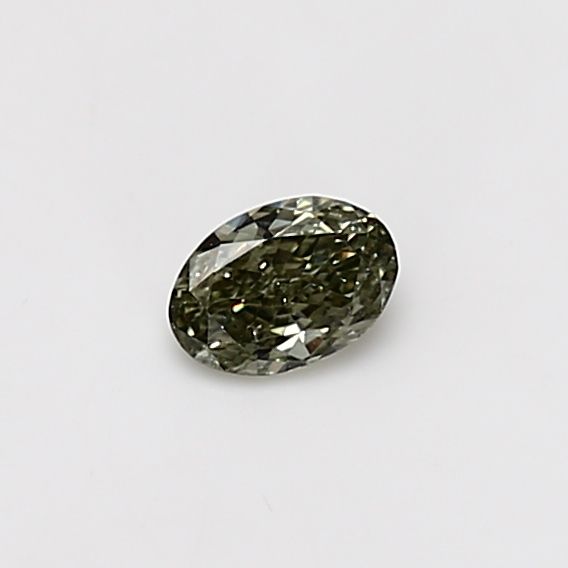Oval Fancy Grayish Yellowish Green Natural Diamond 0.2ct SI2 loose diamond