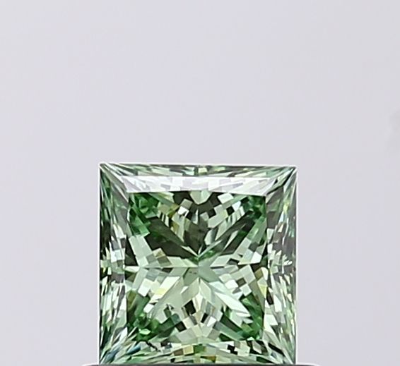 Princess Fancy Vivid Green Lab-grown Diamond 0.7ct VS2 loose diamond