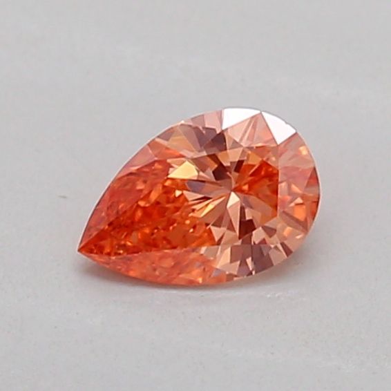 Pear Fancy Vivid Brownish Orange Lab-grown Diamond 0.18ct VS1 loose diamond