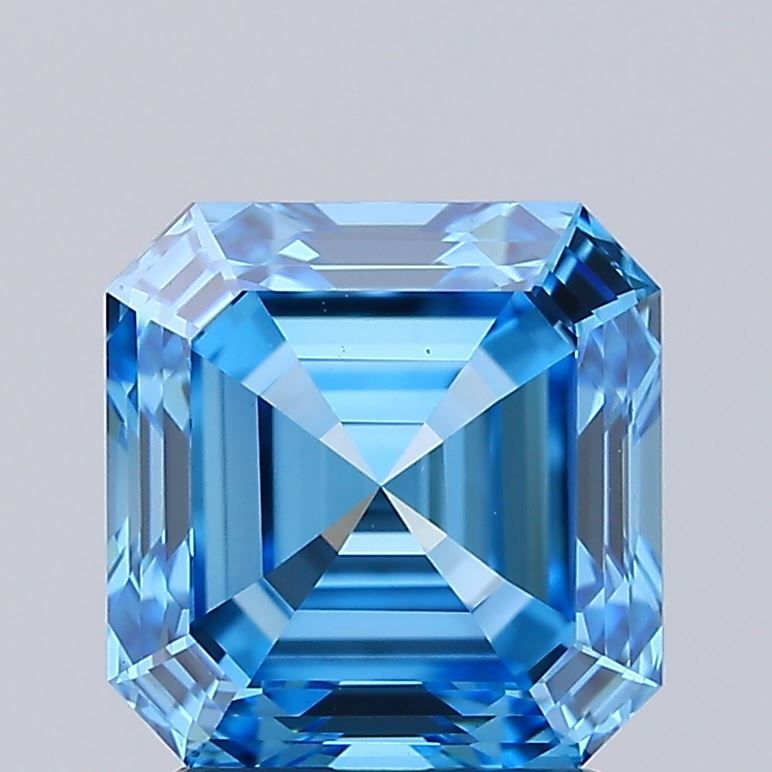 Square Emerald Fancy Vivid Blue Lab-grown Diamond 2.01ct VVS2 loose diamond