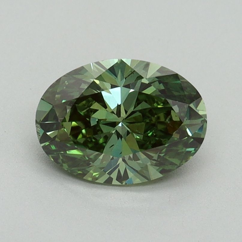 Oval Fancy Vivid Green Lab-grown Diamond 1ct SI1 loose diamond