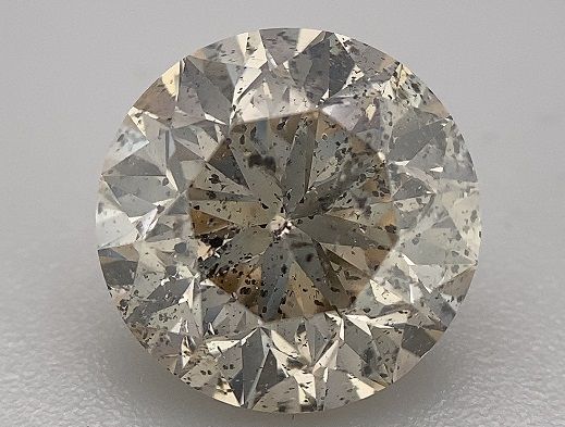 Round Champagne Natural Diamond 2.81ct I1 loose diamond