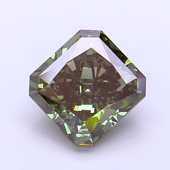 Square Radiant Fancy Deep Green Lab-grown Diamond 2.01ct VS1 loose diamond