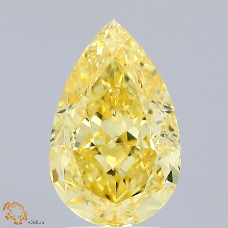 Pear Fancy Vivid Yellow Lab-grown Diamond 2.59ct VS1 loose diamond