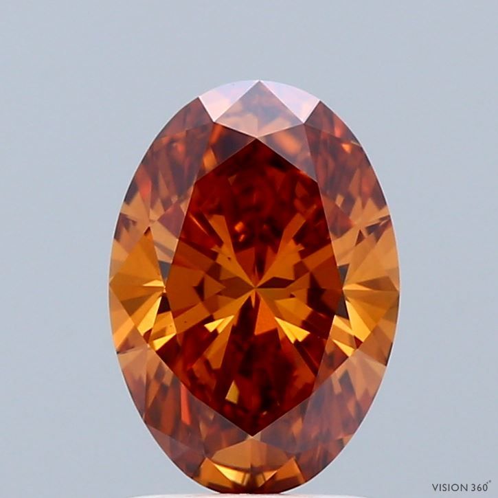 Oval Fancy Vivid Orange Lab-grown Diamond 1.61ct VVS2 loose diamond