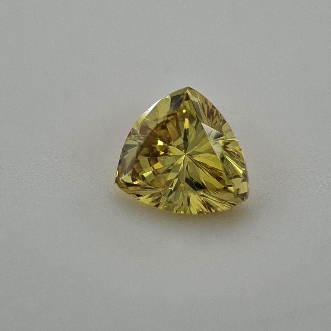 Trilliant Fancy Greenish Yellow Natural Diamond 0.52ct VVS1 loose diamond