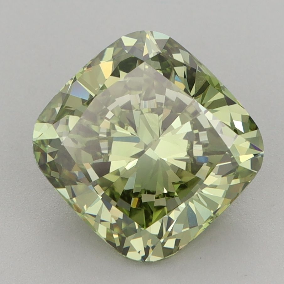 Cushion Fancy Vivid Green Lab-grown Diamond 3.06ct VVS2 loose diamond