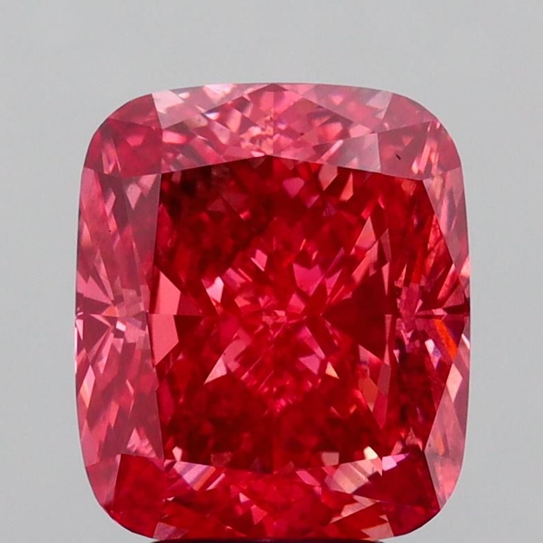 Cushion Fancy Vivid Red Lab-grown Diamond 4.52ct SI2 loose diamond