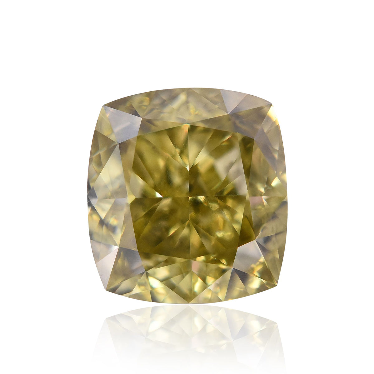 Cushion Fancy Deep Brownish Greenish Yellow Natural Diamond 1.8ct VS2 loose diamond